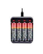Tipsun KIT 1.5V AA Uppladdningsbara Lithium-ion batteri m laddare