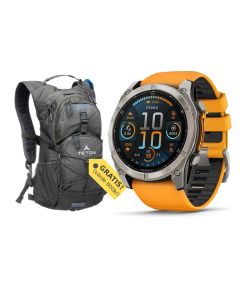 Garmin Fenix 8 AMOLED – Sapphire Orange Titan 47mm (☆ OBS. Ryggsäck på köpet!)