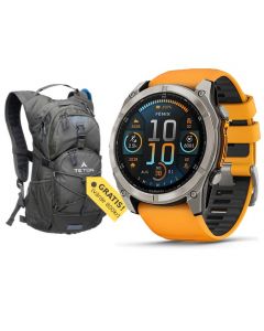 Garmin Fenix 8 AMOLED – Sapphire Orange Titan 51mm (☆ OBS. Ryggsäck på köpet!)