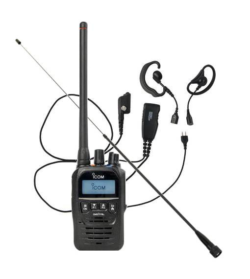 ICOM ProHunt D52 Digital/Analog Jaktradio 155 MHz Bluetooth, med headset och teleskopantenn