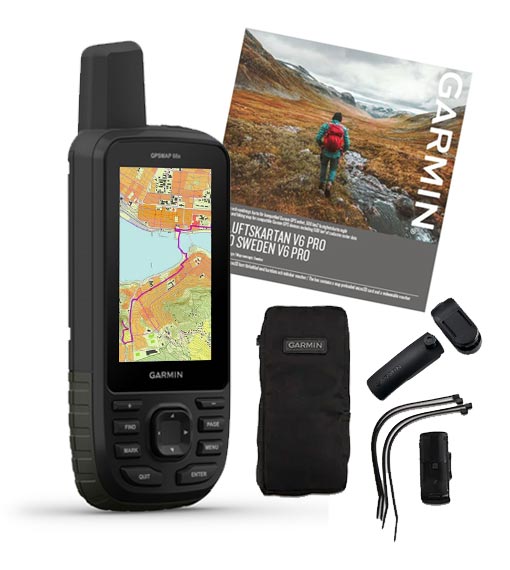 Garmin GPSMAP 66s + Topo V6 + Fästen och väska